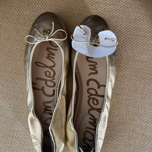 Sam Edelman Felicia Gold Leather Ballet Flats 9M NEW